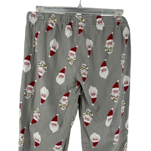Old Navy Christmas Pajama Pants Gray Santa Womens Size Large Flannel Lounge PJs - Picture 4 of 7
